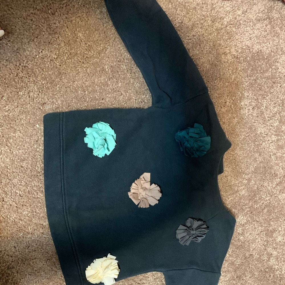 Zara charcoal blue toddler sweater with pomp Pom